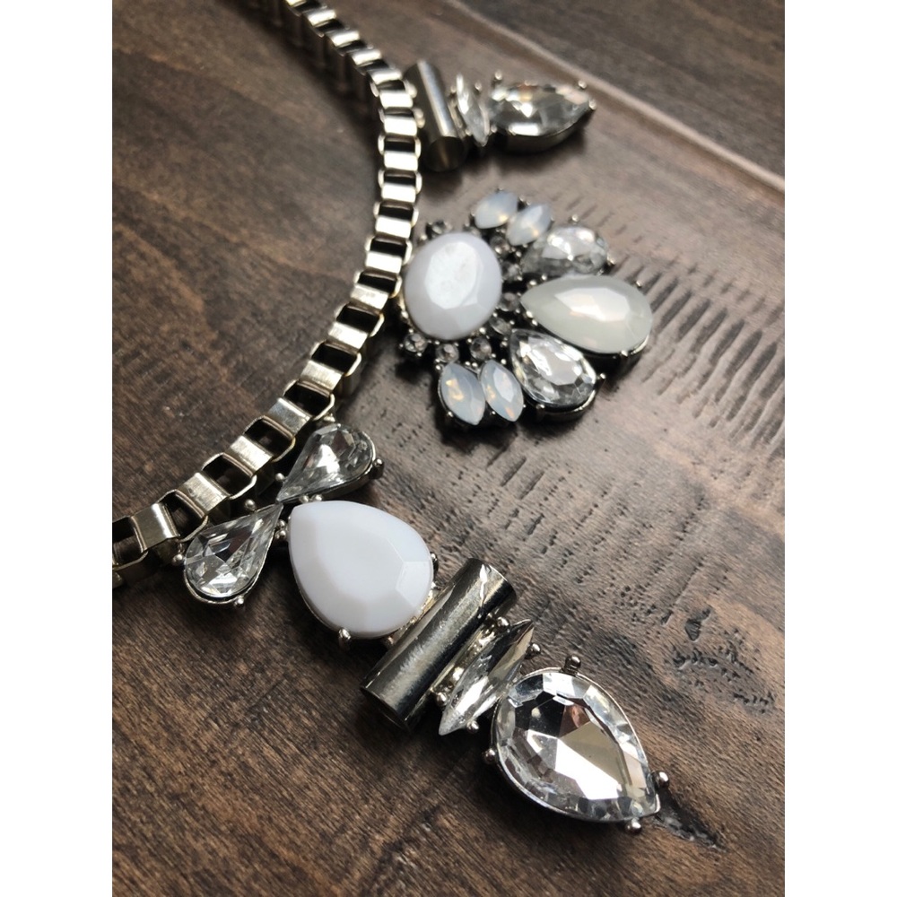 EXPRESS silver necklace with white stones